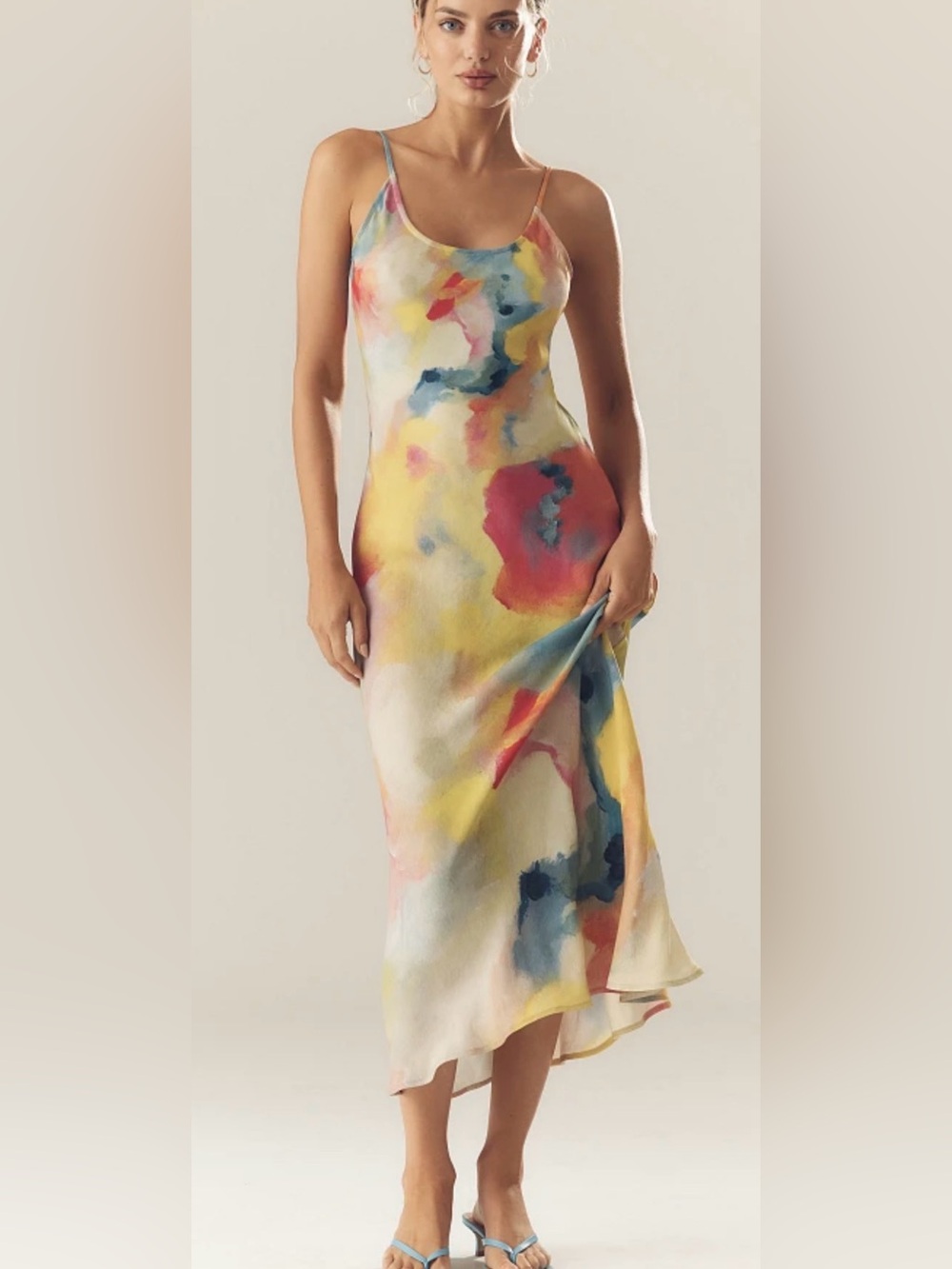 NWOT. Anthropologie / Conditions Apply Slip Midi Dress. Sz xL.